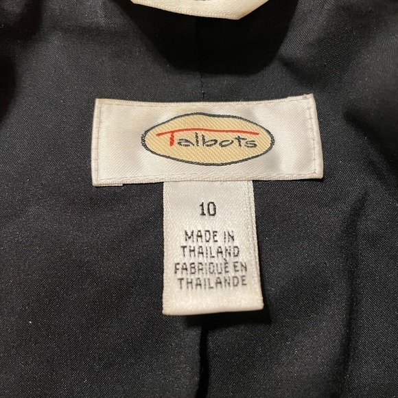 Talbots Black Two Button Preppy Oversized Stretch Boyfriend Blazer Wool Size 10 - Picture 5 of 8